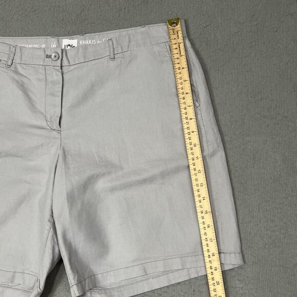 Gap Boyfriend Roll Up Shorts Womens Size 16 Gray Flax Linen Chino Style Shorts - Picture 4 of 9